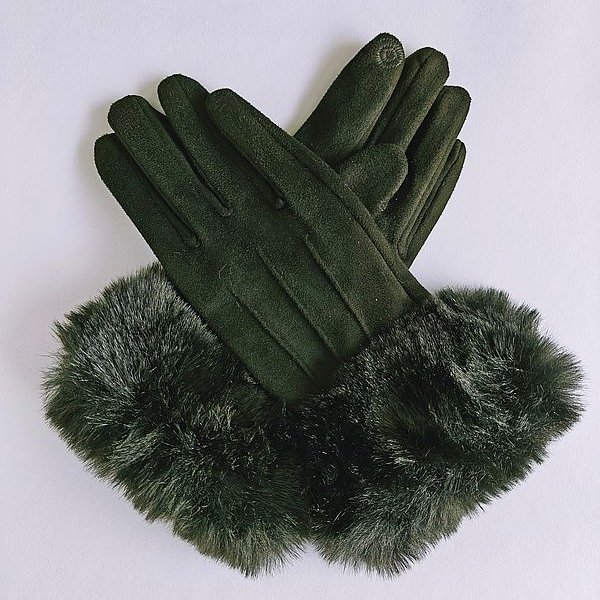 Guantes Negros Peluditos
